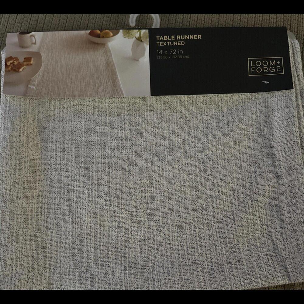 Loom + Forge Textured Cotton Table Runner NWT 14"x72" Tan